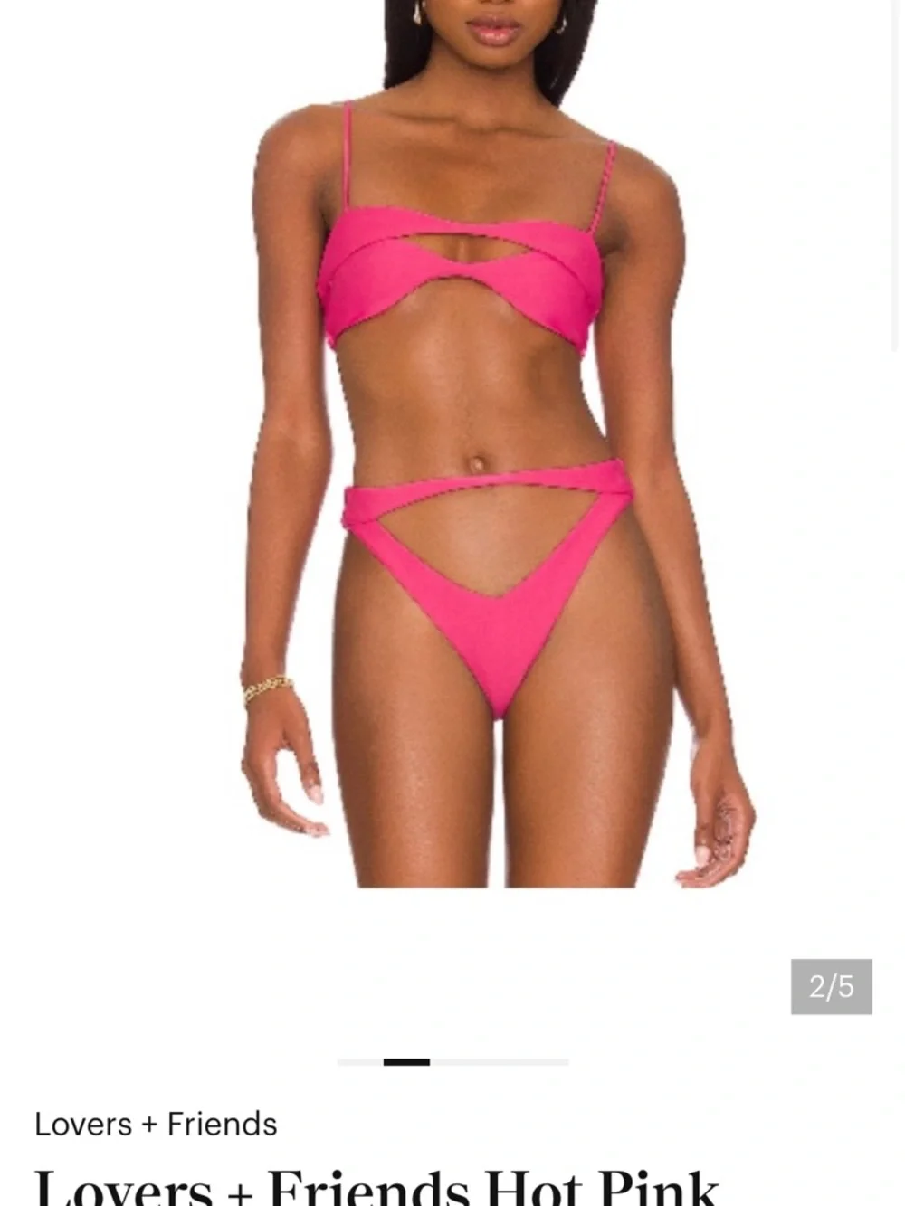 Lovers + Friends Vibrant Pink Twist Bikini Set - Picture 5 of 5